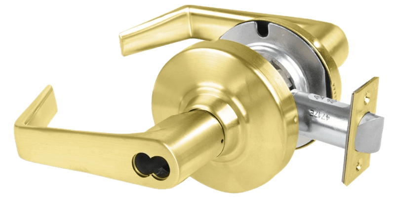 Picture of Schlage ALX70L SAT Grade 2 Classroom Cylindrical Lock with Field Selectable Vandlgard, Saturn Lever, Conventional Less Cylinder