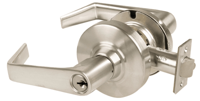 Picture of Schlage ALX70P SAT Grade 2 Classroom Cylindrical Lock with Field Selectable Vandlgard, Saturn Lever, Conventional Cylinder - keyed 5