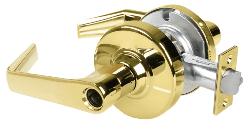 Picture of Schlage ALX80L SAT Grade 2 Storeroom Cylindrical Lock with Field Selectable Vandlgard, Saturn Lever, Conventional Less Cylinder