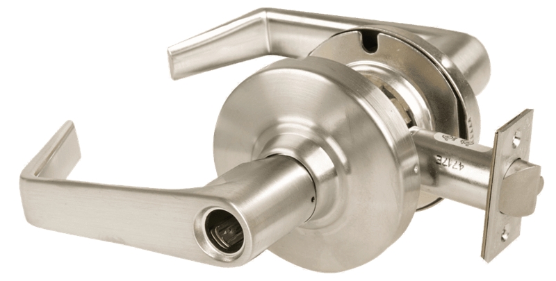 Picture of Schlage ALX80L SAT Grade 2 Storeroom Cylindrical Lock with Field Selectable Vandlgard, Saturn Lever, Conventional Less Cylinder