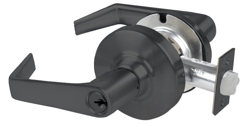 Picture of Schlage ALX80P SAT Grade 2 Storeroom Cylindrical Lock with Field Selectable Vandlgard, Saturn Lever, Conventional Cylinder - keyed 5