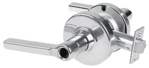 Picture of Schlage ALX53L LAT Grade 2 Entrance Cylindrical Lock with Field Selectable Vandlgard, Latitude Lever, Conventional Less Cylinder
