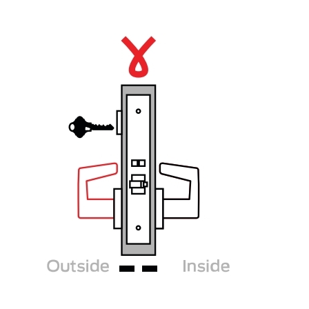 Picture of Schlage L9092EL-02  Mortise Lock, Electrically Lock/Unlock Outside Lever W/Cylinder Outside - Fail Safe