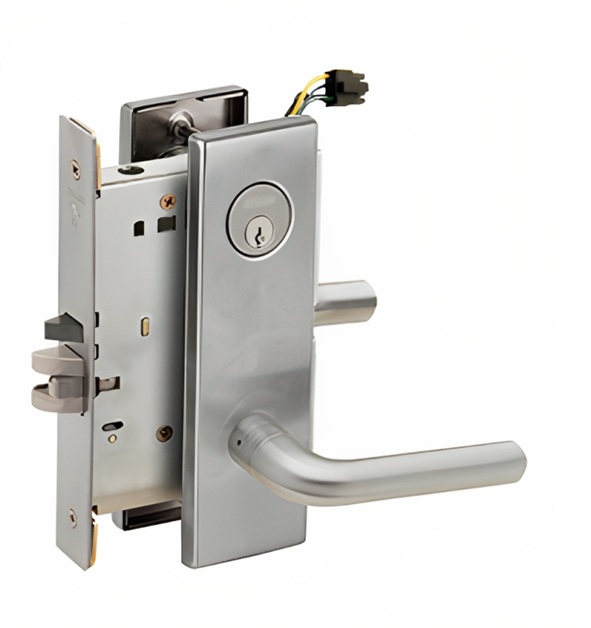 Picture of Schlage L9092EL-02  Mortise Lock, Electrically Lock/Unlock Outside Lever W/Cylinder Outside - Fail Safe
