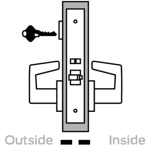 Picture of Schlage L9070 LAT Mortise Classroom Lock, Field Reversible