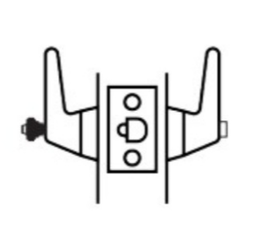 Picture of Cal-Royal ICLRC101 US32D Grade 1, Ligature Resistant Dormitory Lock - Stainless Steel - Accepts SFIC Core