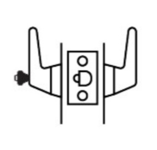 Picture of Cal-Royal LRC05 US32D Grade 1, Ligature Resistant Storeroom Lock - Stainless Steel