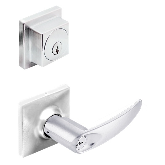 Picture of Cal-Royal CILMAN00 US26D Double Locking, Interconnected Entrance Lever Lock, Satin Chrome