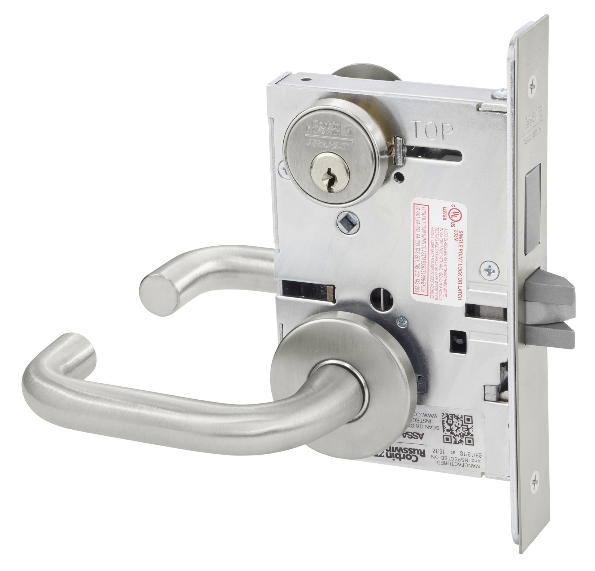 Picture of Corbin Russwin ML2024 LWA Entrance or Storeroom Mortise Lock, LW Lever, A Rose