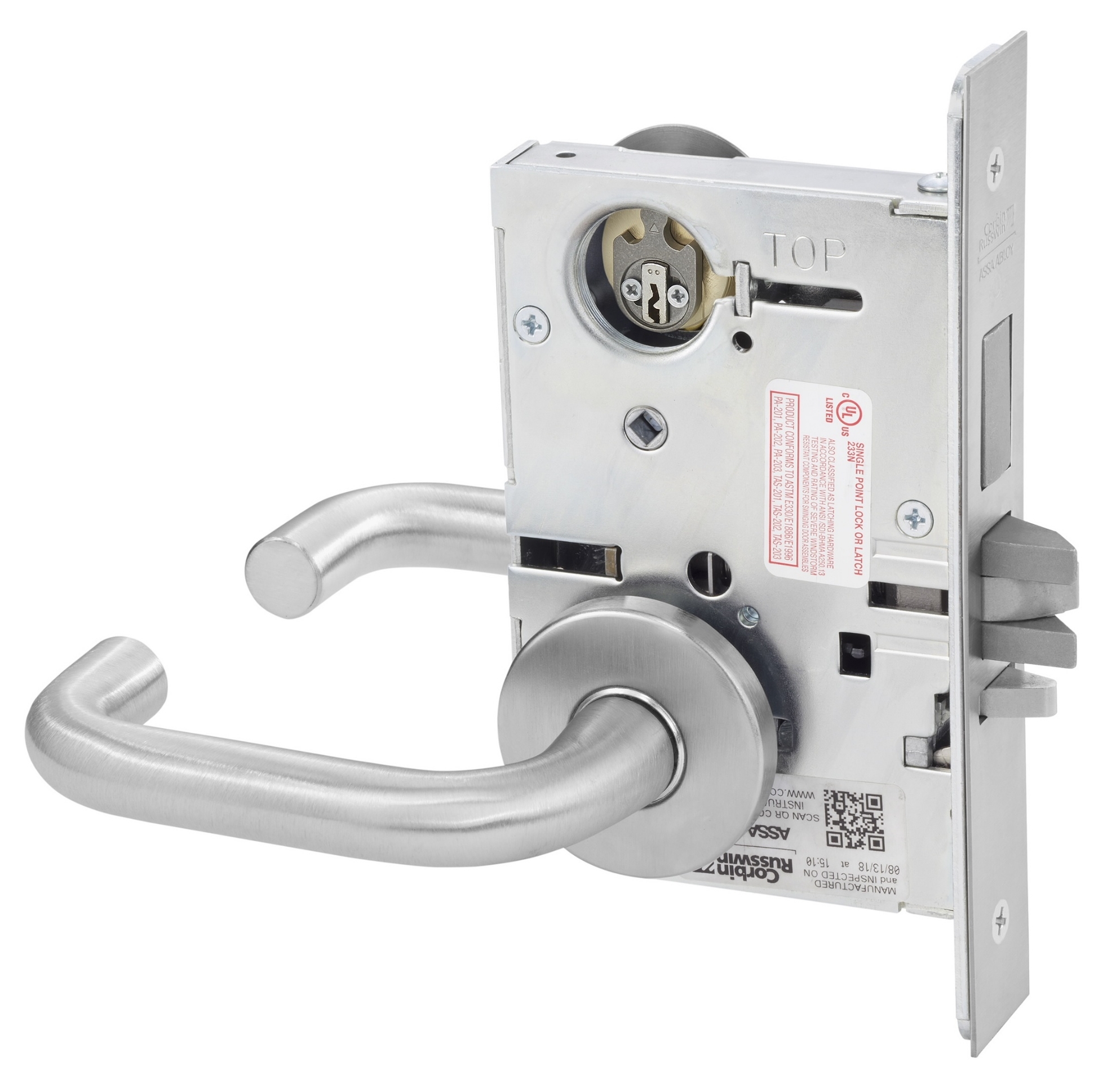 Picture of Corbin Russwin ML2073 LWA Classroom Security Mortise Lock, LW Lever, A Rose