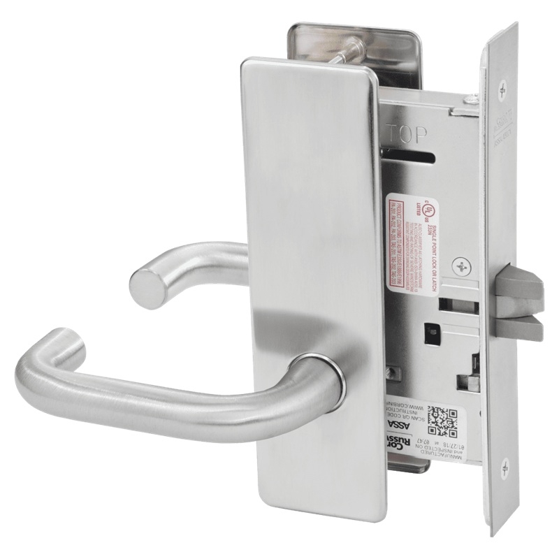 Picture of Corbin Russwin ML2010 LWM Passage or Closet Mortise Lock, LW Lever, M Escutcheon