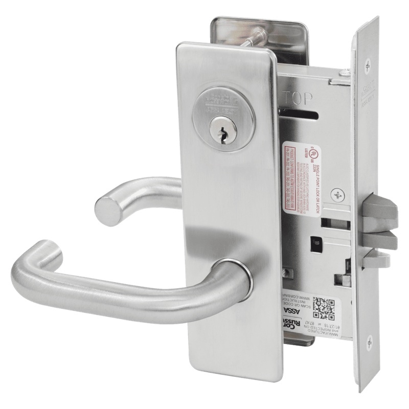 Picture of Corbin Russwin ML2042 LWM Entrance or Public Restroom Mortise Lock, LW Lever, M Escutcheon