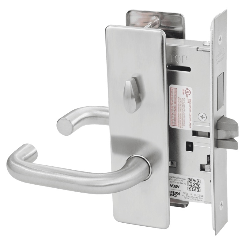 Picture of Corbin Russwin ML2020 LSM Privacy, Bedroom or Bathroom Mortise Lock, LS Lever, M Escutcheon