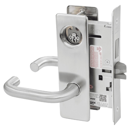 Picture of Corbin Russwin ML2024 LSM Entrance or Storeroom Mortise Lock, LS Lever, M Escutcheon