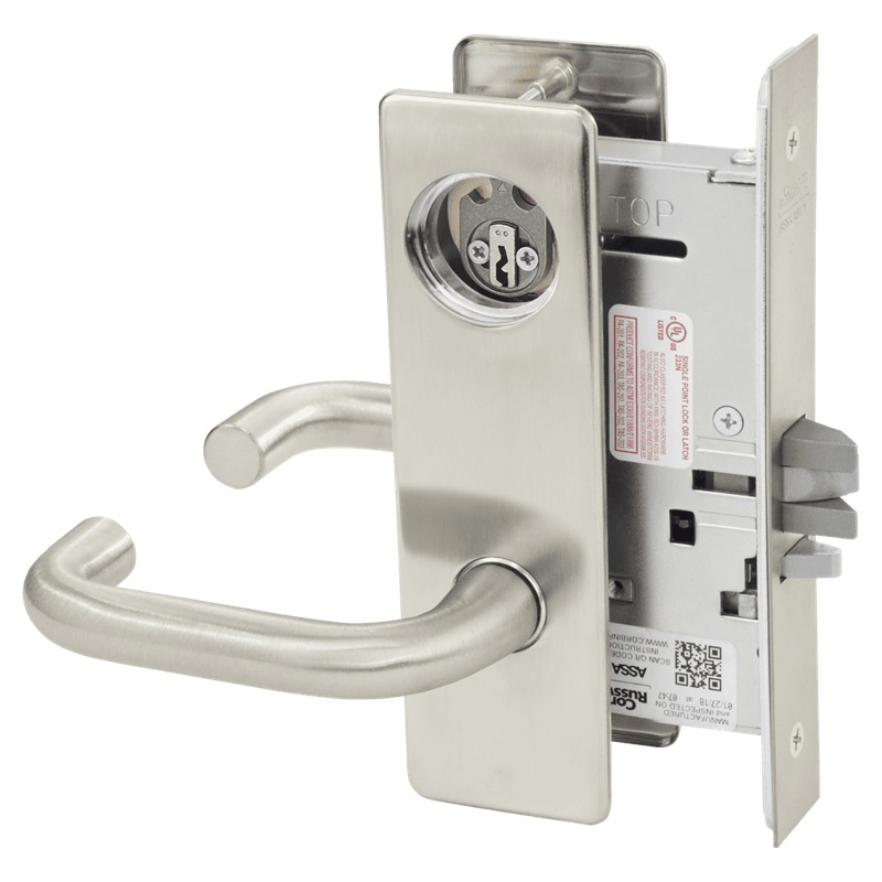Picture of Corbin Russwin ML2042 LSM Entrance or Public Restroom Mortise Lock, LS Lever, M Escutcheon