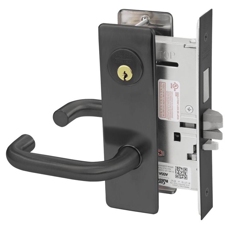 Picture of Corbin Russwin ML2075 LSM Security Entrance or Office Mortise Lock, LS Lever, M Escutcheon