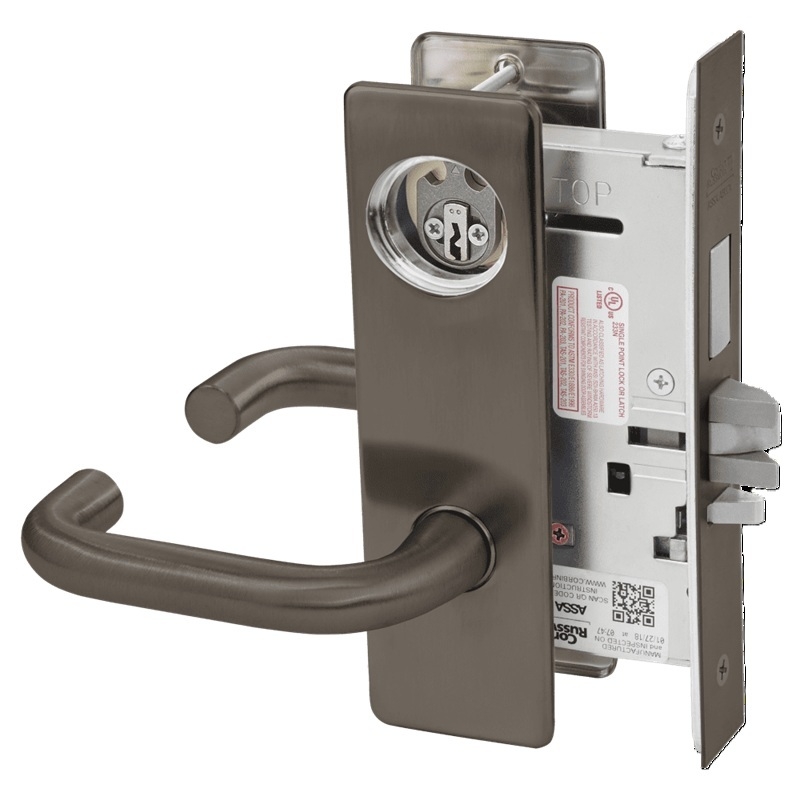 Picture of Corbin Russwin ML2075 LSM Security Entrance or Office Mortise Lock, LS Lever, M Escutcheon