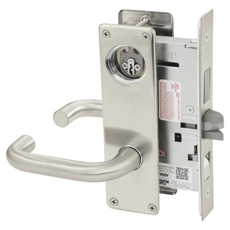 Picture of Corbin Russwin ML2048 LWN Entrance or Apartment Mortise Lock, LW Lever, N Escutcheon