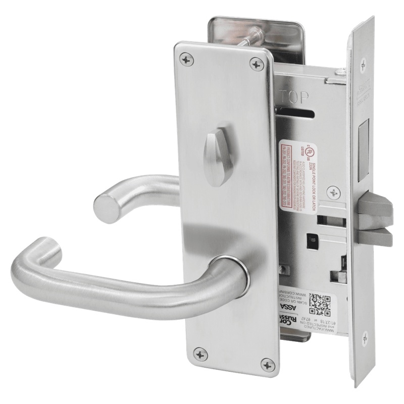 Picture of Corbin Russwin ML2020 LSN Privacy, Bedroom or Bathroom Mortise Lock, LS Lever, N Escutcheon