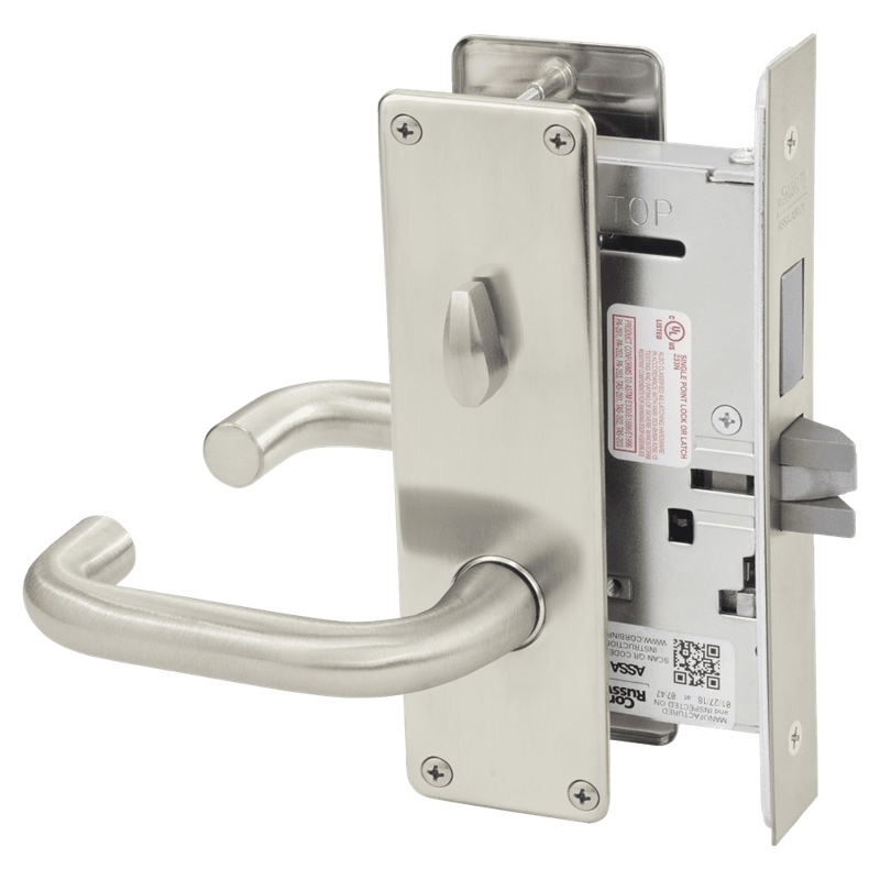 Picture of Corbin Russwin ML2020 LSN Privacy, Bedroom or Bathroom Mortise Lock, LS Lever, N Escutcheon