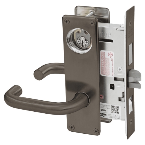 Picture of Corbin Russwin ML2048 LSN Entrance or Apartment Mortise Lock, LS Lever, N Escutcheon