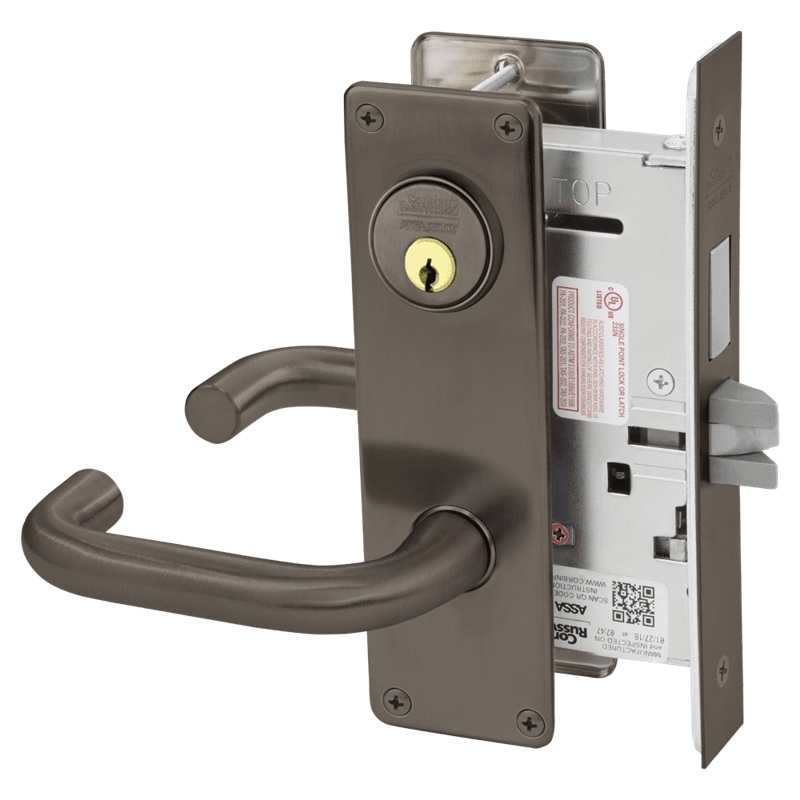 Picture of Corbin Russwin ML2065 LSN Dormitory or Entrance Mortise Lock, LS Lever, N Escutcheon