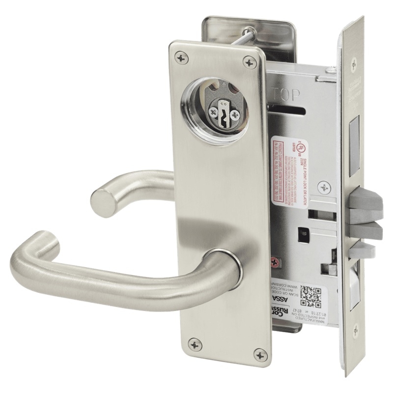 Picture of Corbin Russwin ML2067 LSN Apartment or Dormitory Mortise Lock, LS Lever, N Escutcheon