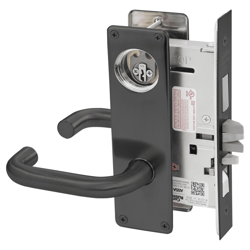 Picture of Corbin Russwin ML2067 LSN Apartment or Dormitory Mortise Lock, LS Lever, N Escutcheon