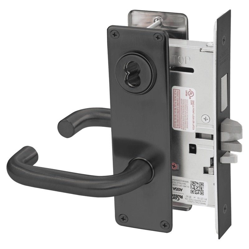Picture of Corbin Russwin ML2075 LSN Security Entrance or Office Mortise Lock, LS Lever, N Escutcheon