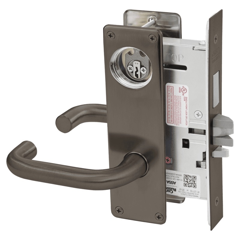 Picture of Corbin Russwin ML2075 LSN Security Entrance or Office Mortise Lock, LS Lever, N Escutcheon
