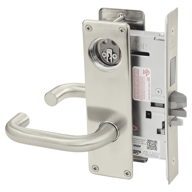 Picture of Corbin Russwin ML2075 LSN Security Entrance or Office Mortise Lock, LS Lever, N Escutcheon