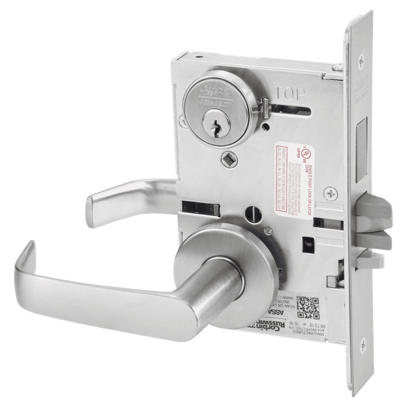 Picture of Corbin Russwin ML2075 NSA Security Entrance or Office Mortise Lock, NS Lever, A Rose