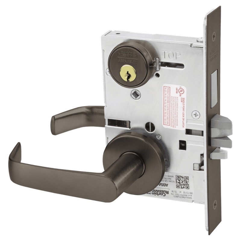 Picture of Corbin Russwin ML2075 NSA Security Entrance or Office Mortise Lock, NS Lever, A Rose