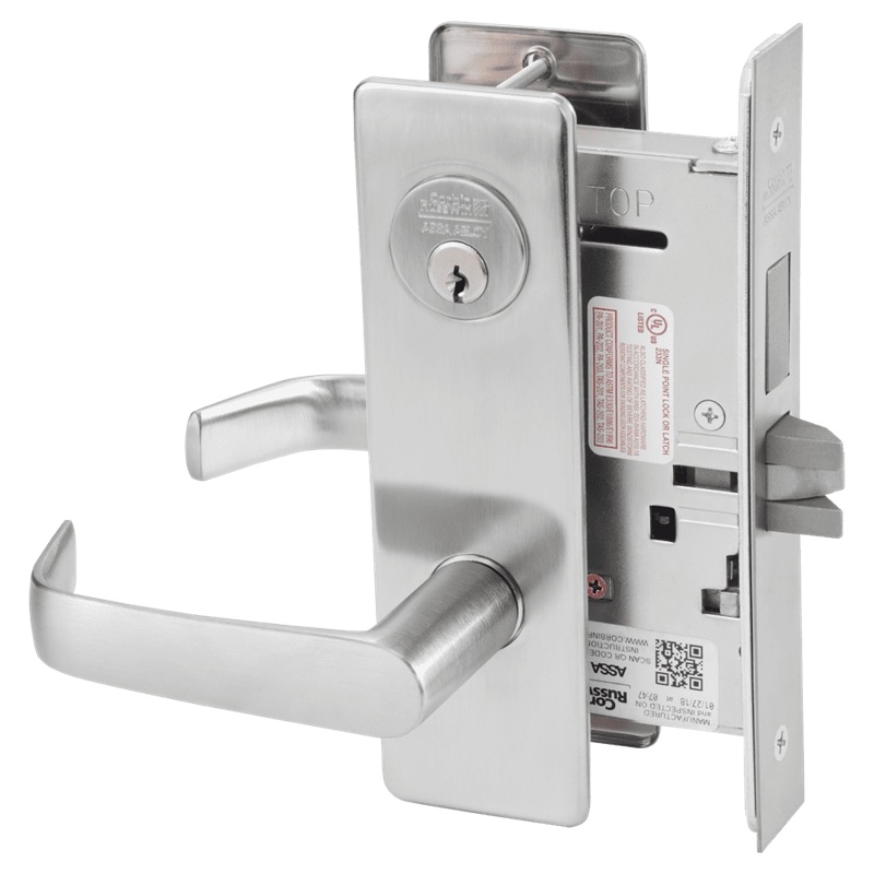 Picture of Corbin Russwin ML2065 NSM Dormitory or Entrance Mortise Lock, NS Lever, M Escutcheon