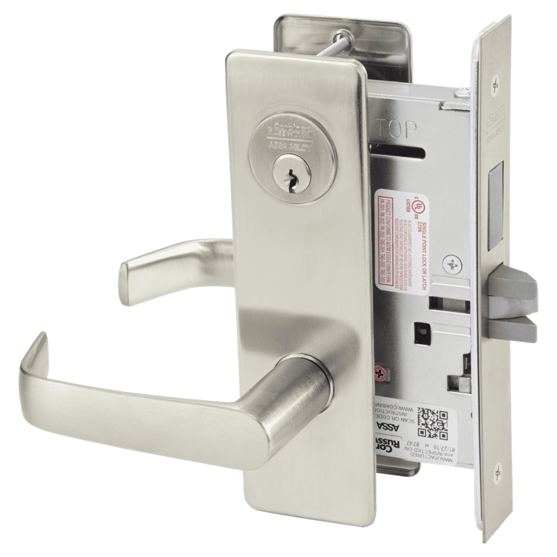 Picture of Corbin Russwin ML2065 NSM Dormitory or Entrance Mortise Lock, NS Lever, M Escutcheon