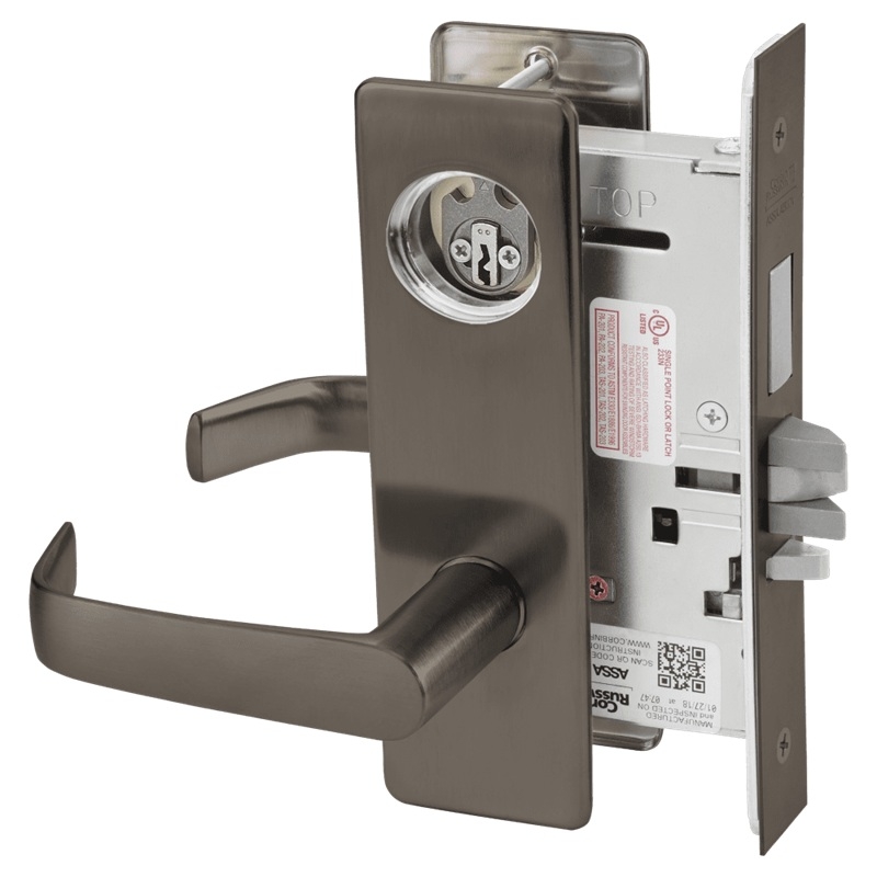 Picture of Corbin Russwin ML2075 NSM Security Entrance or Office Mortise Lock, NS Lever, M Escutcheon