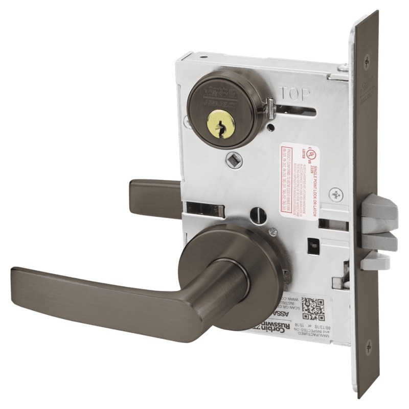 Picture of Corbin Russwin ML2042 ASA Entrance or Public Restroom Mortise Lock, AS Lever, A Rose