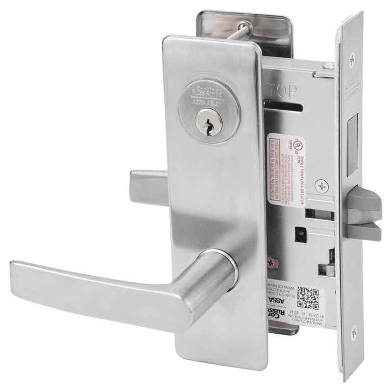 Picture of Corbin Russwin ML2024 ASM Entrance or Storeroom Mortise Lock, AS Lever, M Escutcheon