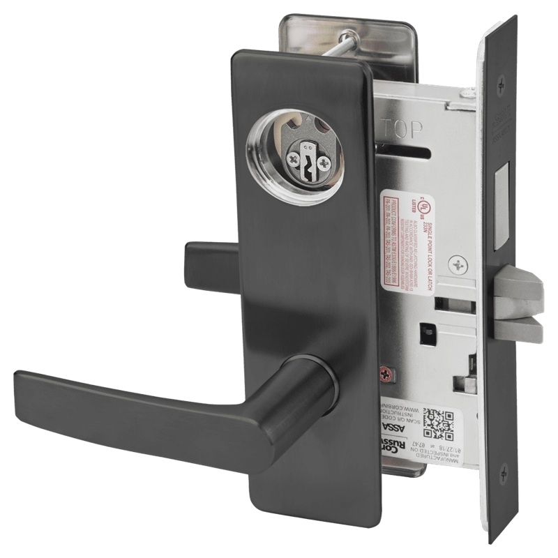 Picture of Corbin Russwin ML2024 ASM Entrance or Storeroom Mortise Lock, AS Lever, M Escutcheon