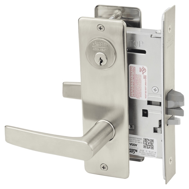Picture of Corbin Russwin ML2042 ASM Entrance or Public Restroom Mortise Lock, AS Lever, M Escutcheon