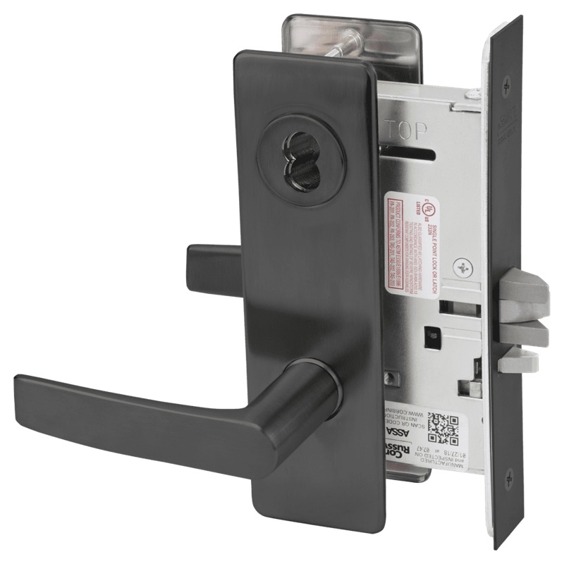 Picture of Corbin Russwin ML2042 ASM Entrance or Public Restroom Mortise Lock, AS Lever, M Escutcheon
