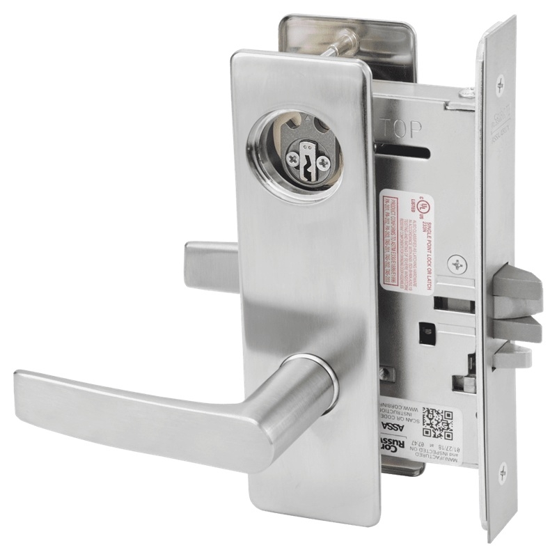 Picture of Corbin Russwin ML2042 ASM Entrance or Public Restroom Mortise Lock, AS Lever, M Escutcheon