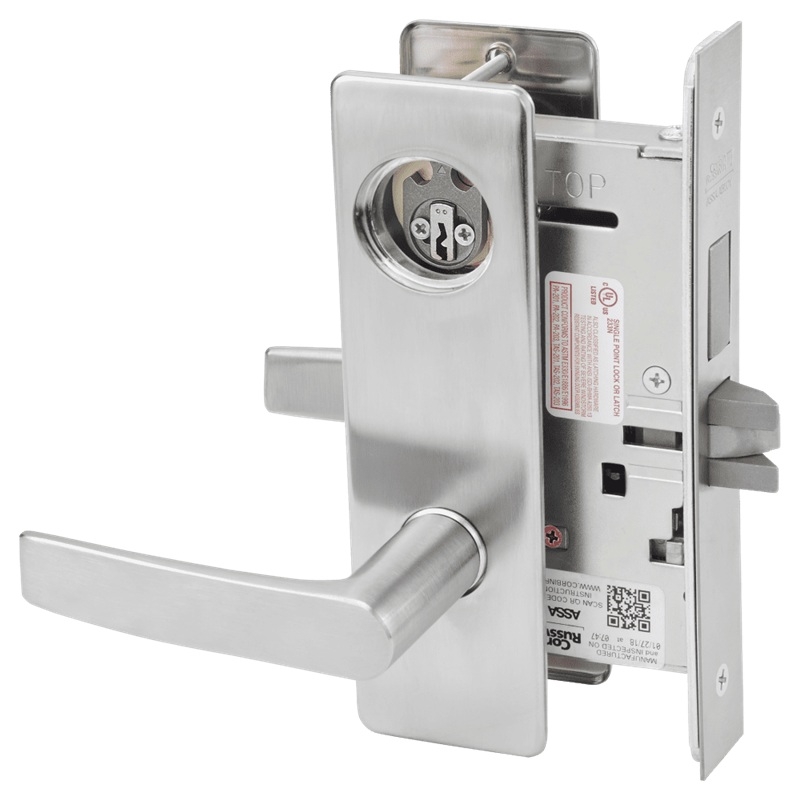 Picture of Corbin Russwin ML2065 ASM Dormitory or Entrance Mortise Lock, AS Lever, M Escutcheon