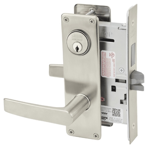 Picture of Corbin Russwin ML2022 ASN Store Door Mortise Lock, AS Lever, N Escutcheon