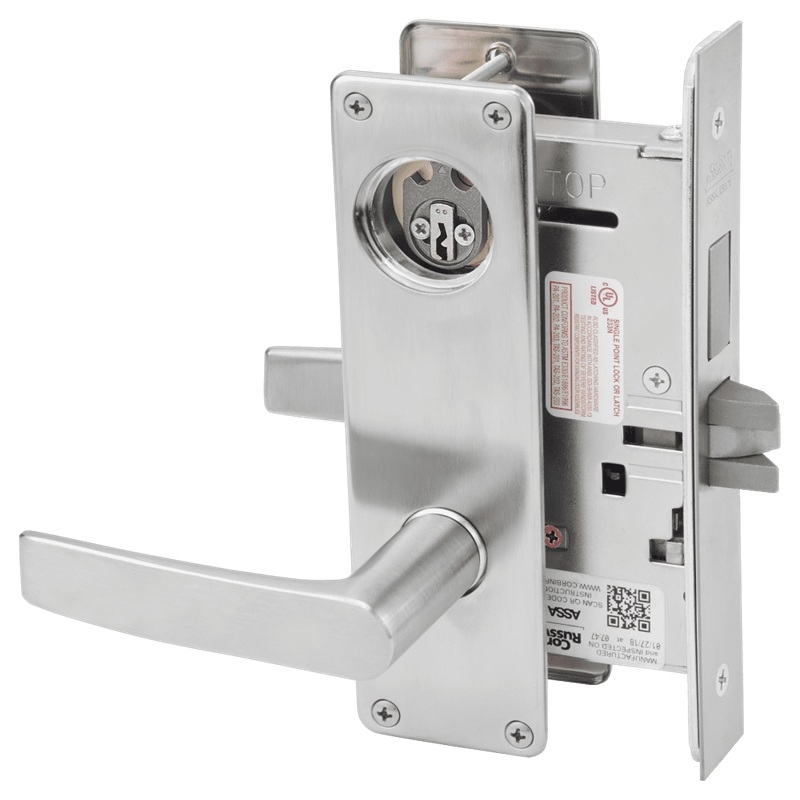Picture of Corbin Russwin ML2022 ASN Store Door Mortise Lock, AS Lever, N Escutcheon