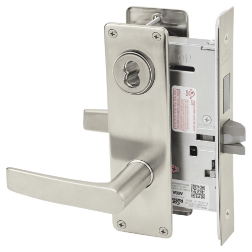 Picture of Corbin Russwin ML2024 ASN Entrance or Storeroom Mortise Lock, AS Lever, N Escutcheon