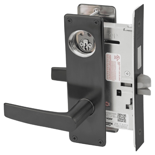 Picture of Corbin Russwin ML2024 ASN Entrance or Storeroom Mortise Lock, AS Lever, N Escutcheon