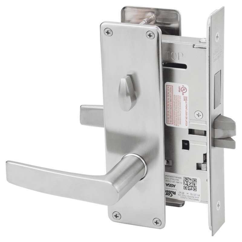 Picture of Corbin Russwin ML2030 ASN Privacy, Bedroom or Bathroom Mortise Lock, AS Lever, N Escutcheon