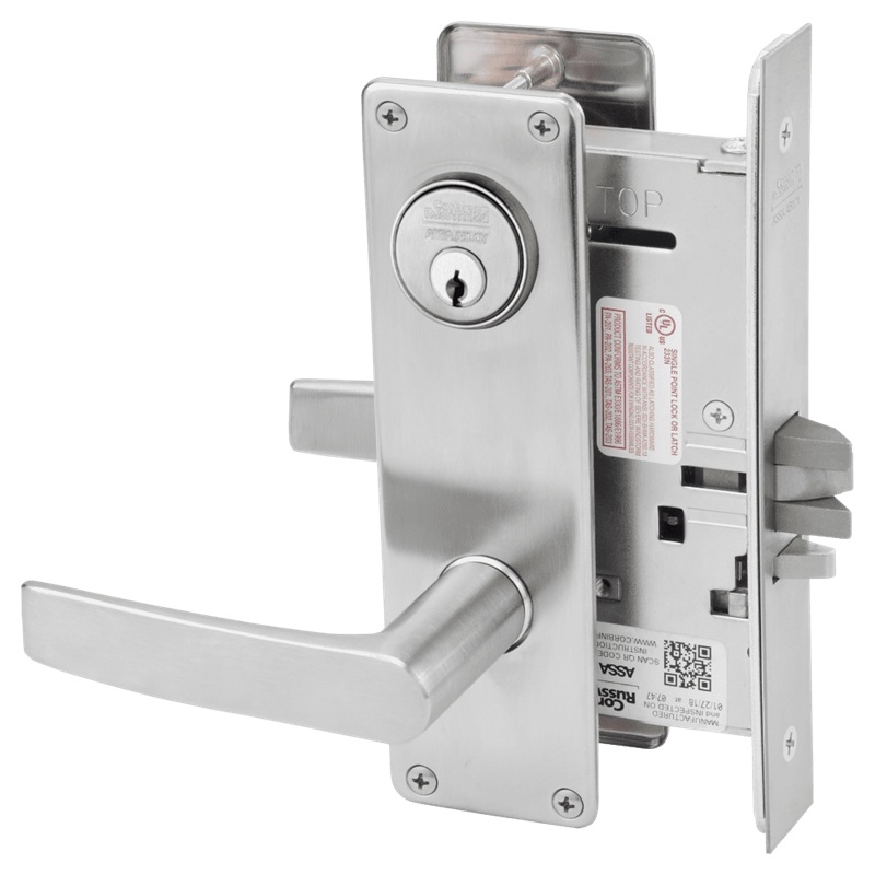 Picture of Corbin Russwin ML2032 ASN Institution or Utility Mortise Lock, AS Lever, N Escutcheon