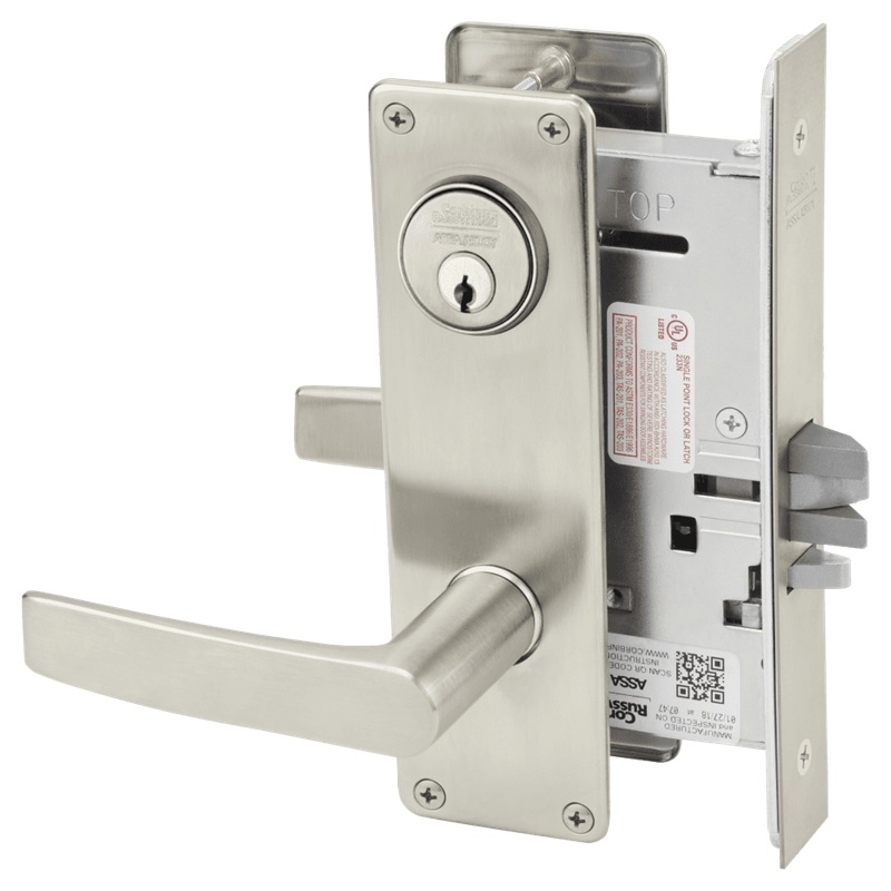 Picture of Corbin Russwin ML2032 ASN Institution or Utility Mortise Lock, AS Lever, N Escutcheon